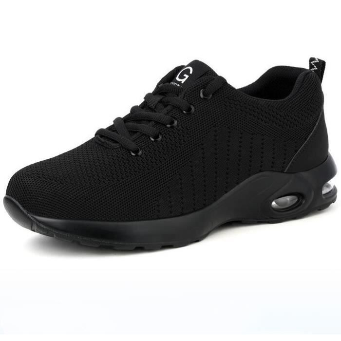 DYKHMILY Chaussure de Securite Homme Femme Legere Coussin d'air Baskets de Sécurité Embout Acier Chaussures de Travail 