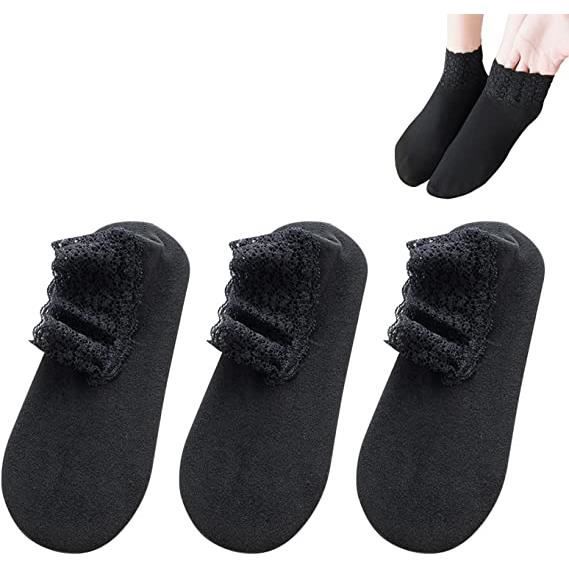 Chaussettes Dentelle Fille 4 Paires Chaussettes Dentelle à Volants