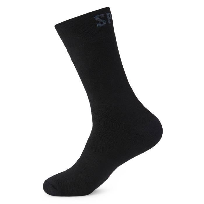 Chaussettes longues de cyclisme - SPIUK - Anatomic - Noir - Lot 2 paires - Sensodry Warm recyclé