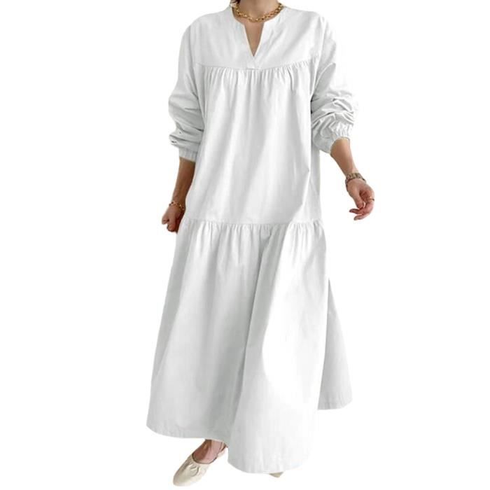 Robe En Tricot Pour Femme - Manches Longues, Col Carré, Unie, Pour Automne Et Hiver, Tailles S à XL