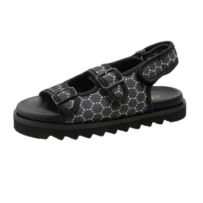 Sandales Femme INSFITY Velcro Antidérapant Noir Polyester
