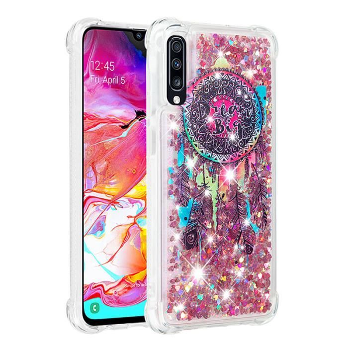 coque en silicone samsung a70 feuille et fleur