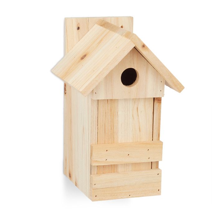 Comparer les prix de Relaxdays Nichoir à oiseaux en bois, maison oiseaux à suspendre, mésanges, trou entrée Ø 2,8 cm, 25 x 16 x 14 cm, nature
