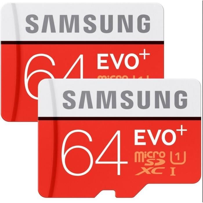 2pcs Samsung Micro SD Evo Plus MicroSDXC UHS I Grade 1 Class 10 - vue 2