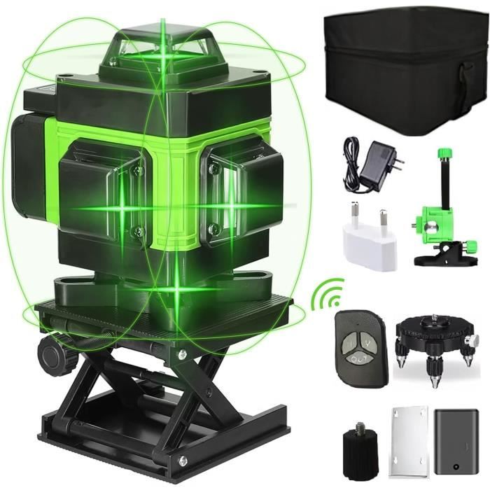 Niveau Laser Vert 16 Lignes – Avec Batteries Et Télécommande – Pour Pro Et Bricoleurs