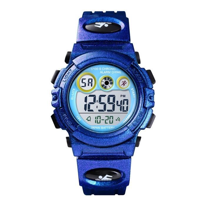 Montre Enfant Étanche Avec Oreilles De Chat | 7 Lumières Colorées | Pour Filles Et Garçons 4-12 Ans | Cadeau Anniversaire Noël