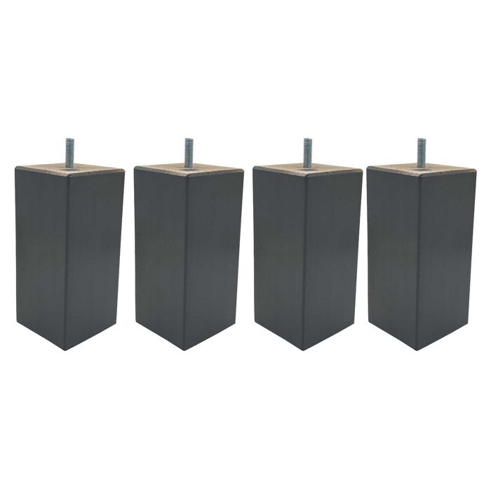 Pieds De Lit Carrés En Bois Wengué – Lot De 4, Hauteur 15 Cm, Filetage 8 Mm, Fabriqué En France - 7
