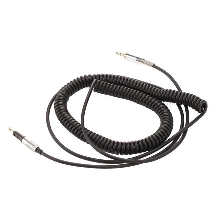 Câble de casque de rechange en spirale pour Sennheiser HD598 HD598Cs HD599 HD569 HD579 HD558 HD518 avec 1. Longueur étendue, stéréo HiFi pour Sennheiser