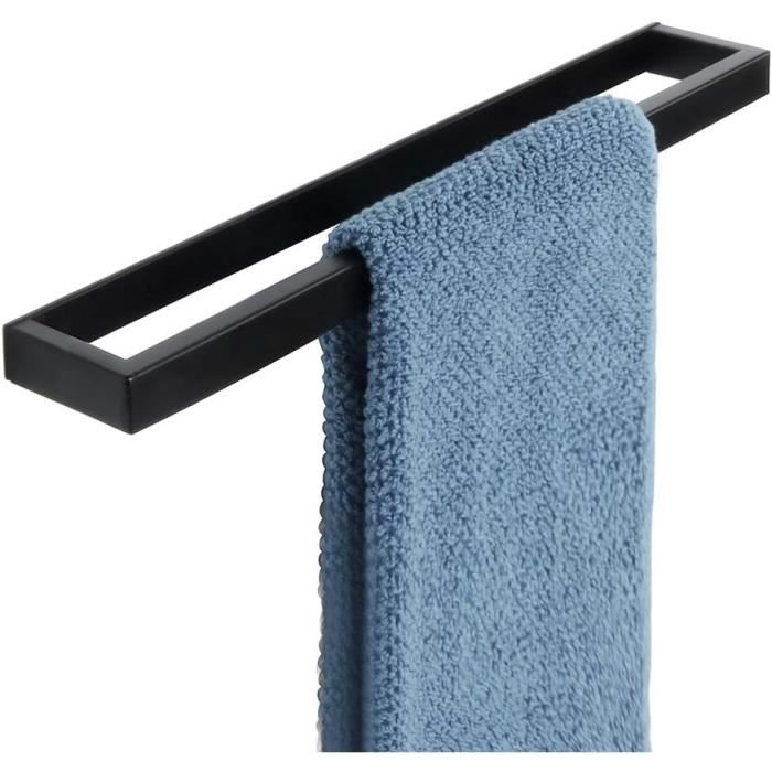 Porte-Serviettes Double 39CM Porte Serviettes De Salle De Bain Porte-Serviettes Mural Auto Adhesif Sans Percage Porte Serviettes De Cuisine Noir 97226039