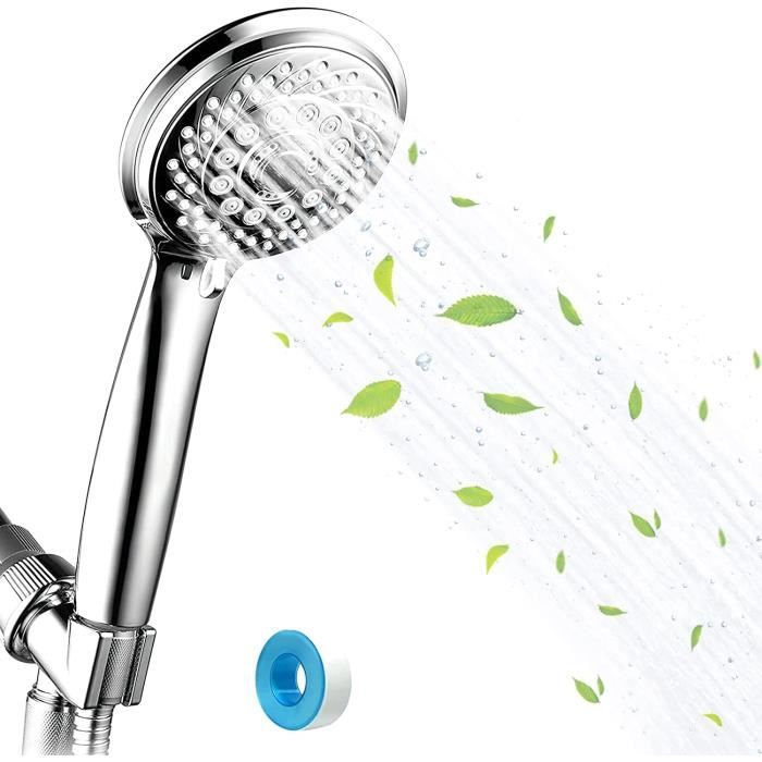 Pommeau De Douche Noir, Pommeau De Douche à Effet Pluie Rond De 8 Pouces Acier Inoxydable Anticalcaire 97524910