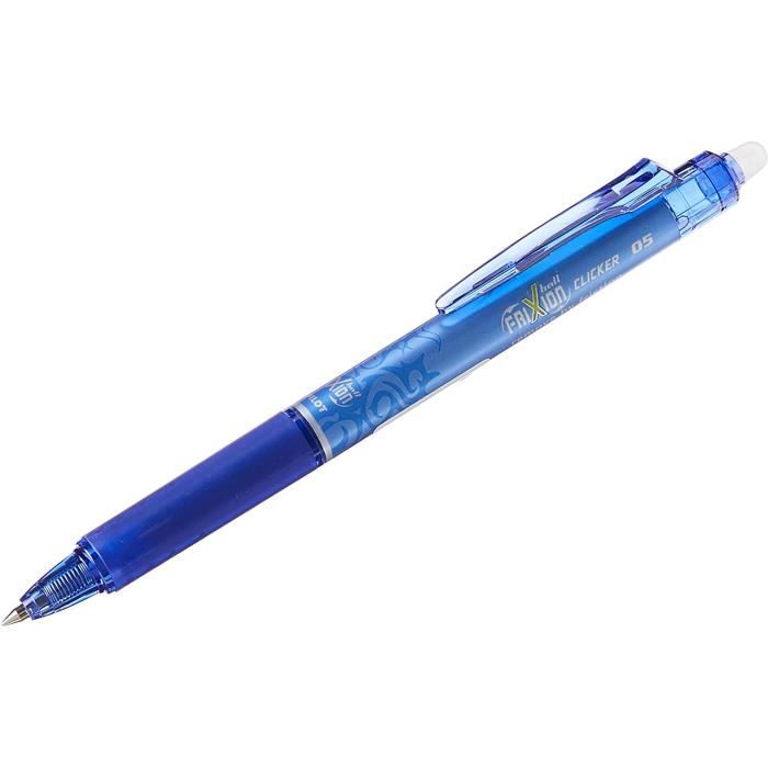 PILOT FriXion Clicker Lot De 3 Stylos à Bille Effaçables Bleu 1.0 Mm