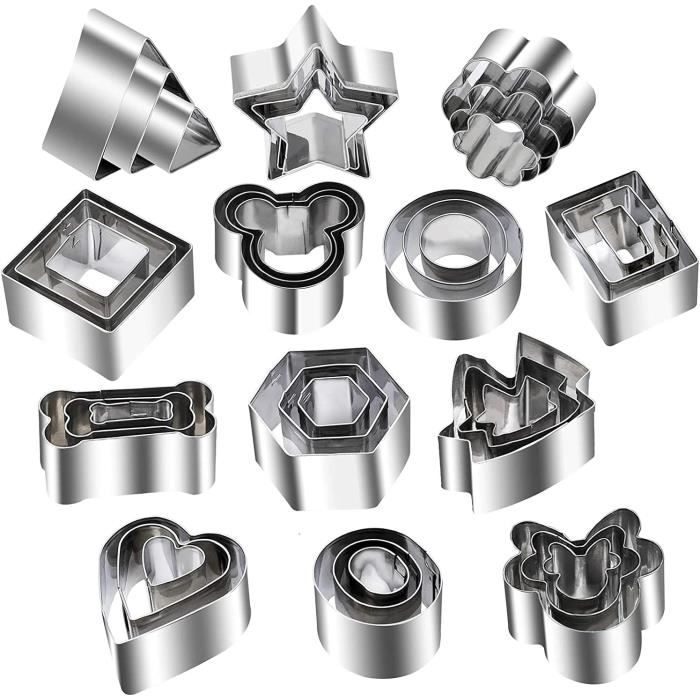 Lot De 3 Emporte-Pièces Raviolis En Acier Inoxydable – Formes Rondes, Carrées Et Demi-Lunes