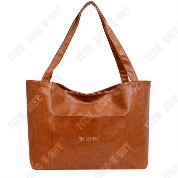 Sac fourre-tout - TD?� - Grand sac femme - Cuir souple - Grande capacit?� - Style r?�tro 