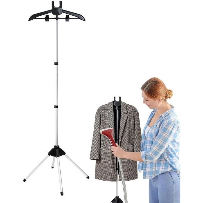 Support à Vapeur Télescopique 160cm - Pour Défroisseur Vapeur, Repassage Vertical - Pliable, Rotation 360°, Alliage Aluminium