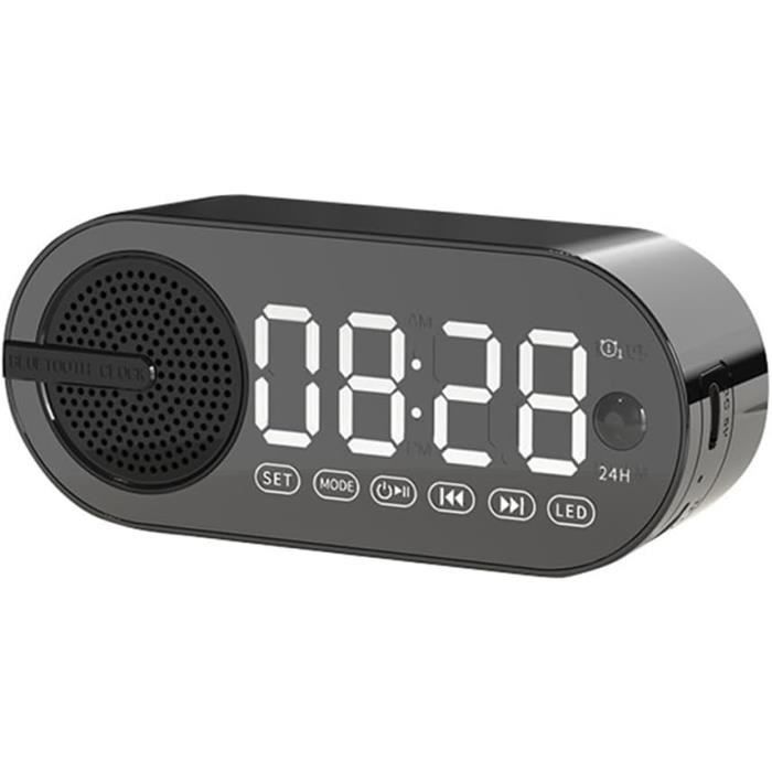 Radio-Réveil Bluetooth Avec Haut-Parleur & FM - Double Alarme, Écran LED, Batterie Intégrée