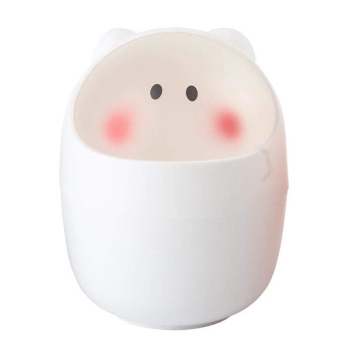 Lot De 2 Mini Poubelles De Bureau – Design Créatif Rose, Plastique, Multifonction (19x13,5x10,3 Cm Et 19,7x10x13,3 Cm)