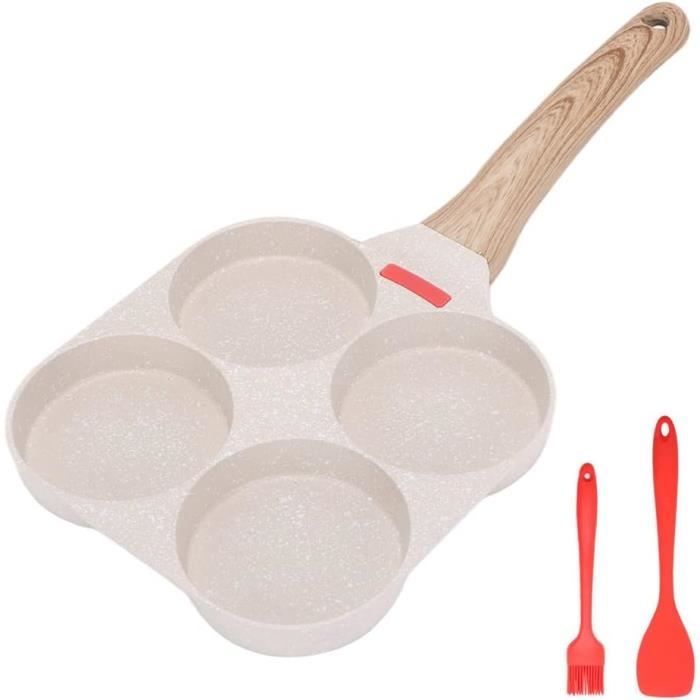 Poêle à 4 Trous Antiadhésive En Aluminium Pour Tous Feux