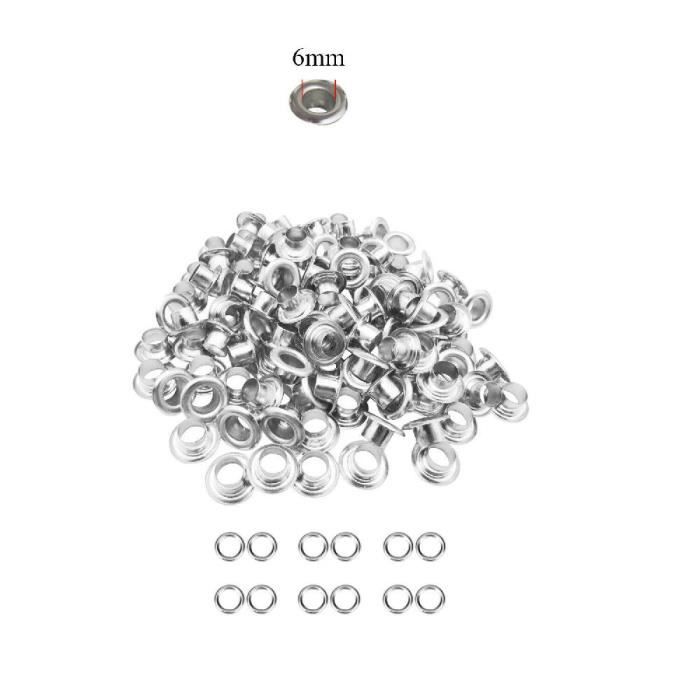 Trimming Shop Laiton Œillets Avec Rondelles Rouille Preuve Pour Vêtements,Cuir Travail, Scrapbooking, Art Et Artisanat - Argent, 10MM