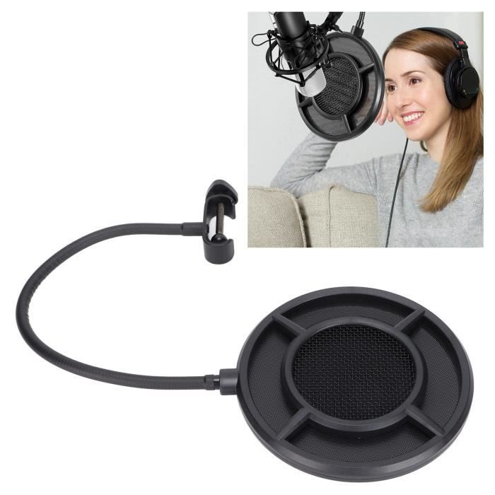 Filtre Anti-Pop Pour Microphone - 10 Cm Avec Col De Cygne Flexible 360° - Noir - Pour Enregistrement Studio Et Chant