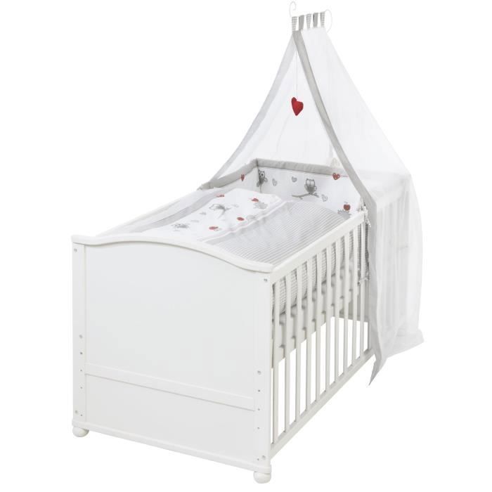 Lit bébé évolutif - 70 x 140 cm - ROBA - ADAM ET EULE - Avec accessoires - Blanc