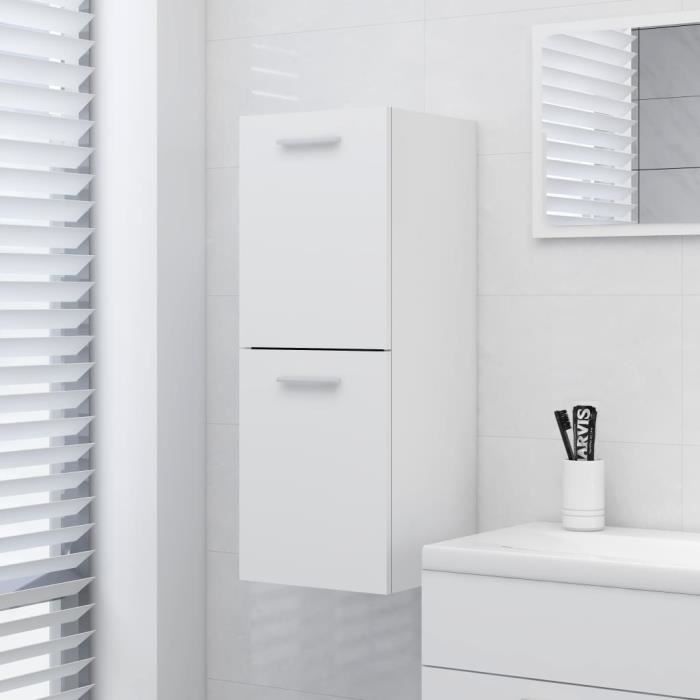 vidaXL Armoire de salle de bain Blanc 30x30x80 cm Aggloméré