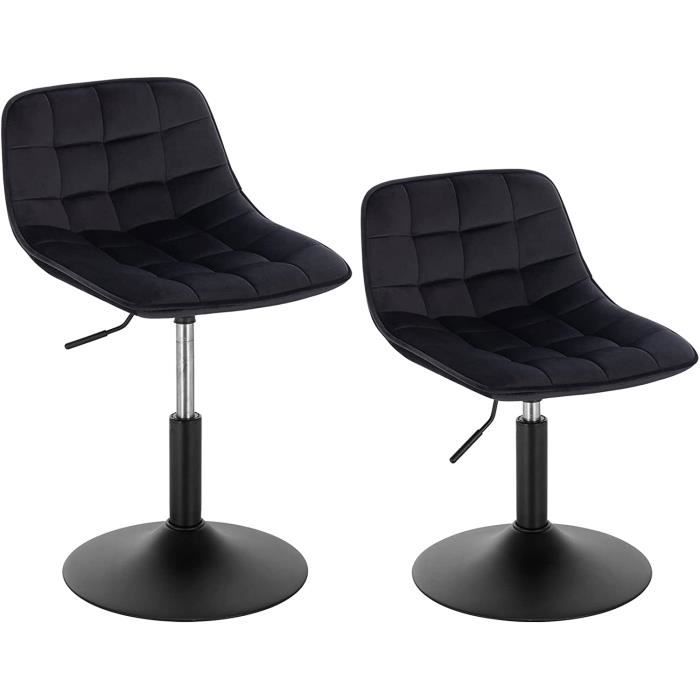 WOLTU Lot de 2 Tabouret de Bar Siège en Velours Chaise de Bar avec Dossier Tabouret Rotatif Moderne Hauteur Réglable Noir WOLTU Lot de 2 Tabouret de Bar Siège en Velours Chaise de Bar avec Dossier Tabouret Rotatif Moderne Hauteur Réglable Noir