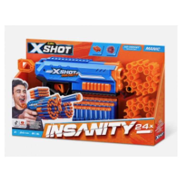 Lanceur de fléchettes ZURU X SHOT Manic Capacité 47 fléchettes Portée 30 Compact et puissant