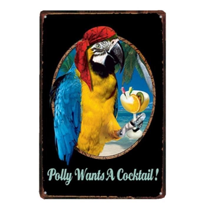 Panneau Métal Vintage Chat - Décor Laundry Today - 30x20cm - Style Rétro