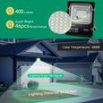 Aigostar - Projecteur solaire LED d’extérieur avec panneau solaire, 50W. Ultra-lumineux, 400lm, 6500K. Télécommande, IP66, 30000h.-1