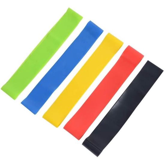 Bande de résistance - Ensemble de 5 bandes - Élastique - Antidérapant Bande de résistance - Ensemble de 5 bandes - Élastique - Antidérapant