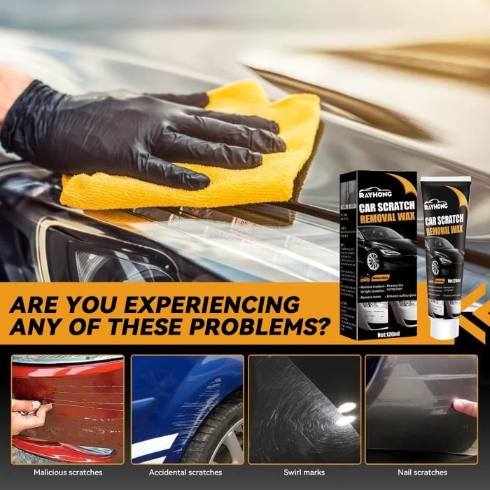 Dissolvant De Rayures De Peinture De Carrosserie Automobile Avec Éponge, Polissage, Avertissement, Suppression Des Rayures, Accessoires De Réparation Automobile