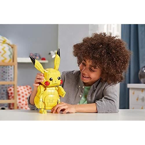 Jeu de construction Mega Construx Pikachu Geant 32 cm 806 pieces Jaune Enfant 8 ans Cdiscount Jeux Jouets