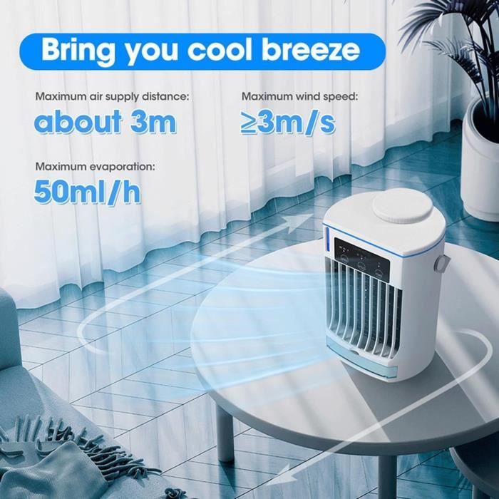 Ventilateur nomade FAN20 - Blanc - 24H d'Autonomie sur batterie - Bras Télescopique Réglable | Leroy Merlin