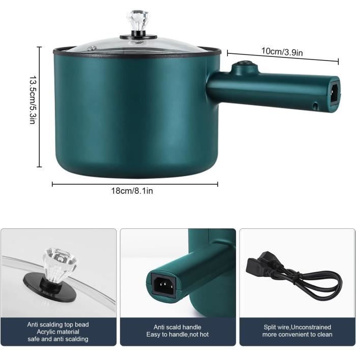 Mini Marmite Électrique 1,8 L – Cuiseur Ramen, Pâtes, Shabu Shabu, Steak – 600 W Prise UE