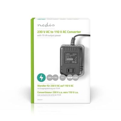 NEDIS Convertisseur d'alimentation 230 V c.c. - 110 V c.a. - 75 W - Cdiscount Bricolage