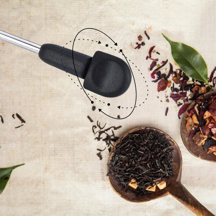 Infuseur Thé Rotatif En Inox Rose - Boule à Thé Avec Cuillère, Passoire Micro-perforée, Facile à Nettoyer
