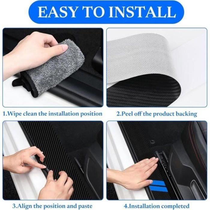 Protection Seuil De Porte Pour Ford Focus 4 IV 2018-2025 Fibre De Carbone 4P - Auto