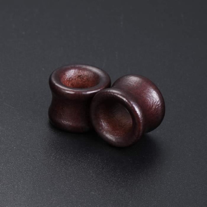 Tunnels D'Oreille (Ear Plugs) En Bois Naturel Noir - Pour Extension De Piercing, Taille 0g (8mm) à 1" (25mm) - 4