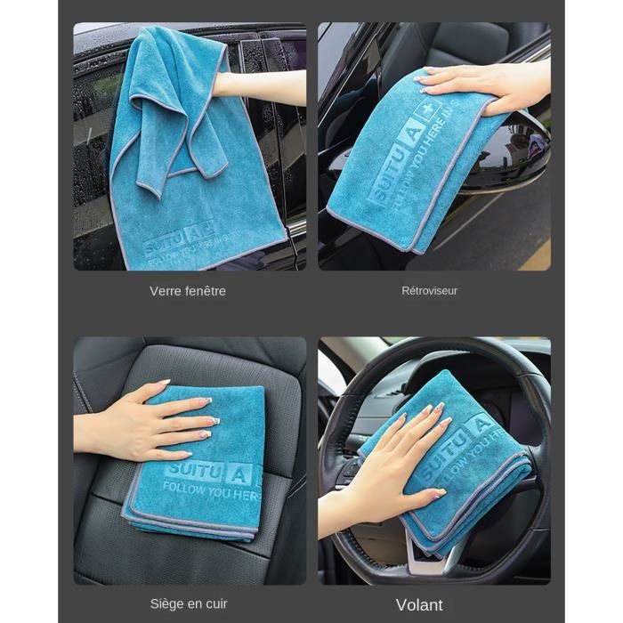 Lot De 3 Chiffons Microfibre Voiture DU Life - 40x60cm - Ultra Absorbants 600GSM - Sans Rayures