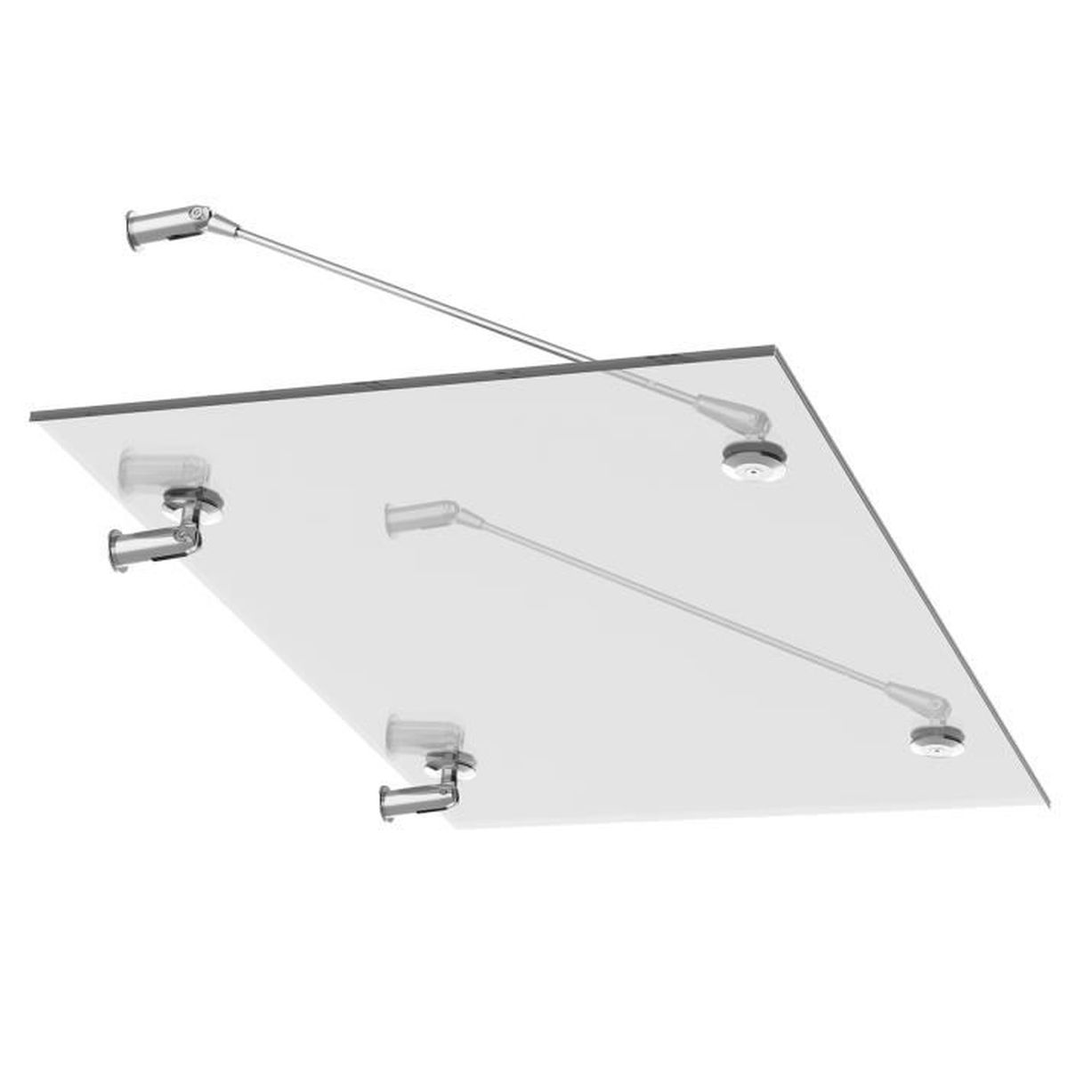 Schulte Auvent Lyra 2 140 x 90 cm Marquise de Porte dentr/ée en Verre Polycarbonate Transparent Fixation en acier blanc