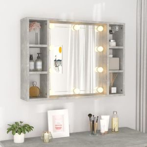Armoire Salle De Bain Avec Miroir LED - Antibuée - 2 Étagères - 40x12.5x79 Cm - Métal - Sans Montage Requis
