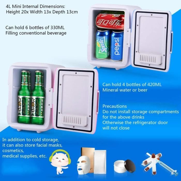 Mini Frigo USB Portable - Fonction Refroidissement Et Chauffage, 19,5 Cm, Pour Bureau, Chambre, Voiture