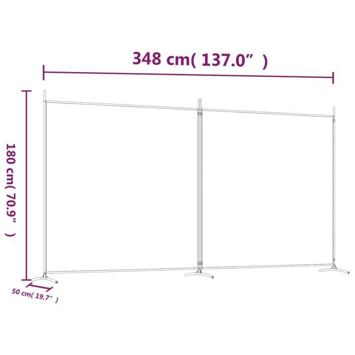 Cloison De Séparation 2 Panneaux 175x180 Cm – Tissu Polyester, Cadre En Fer – Noir – Pour Chambre, Bureau, Salon – Pliable Et Mobile