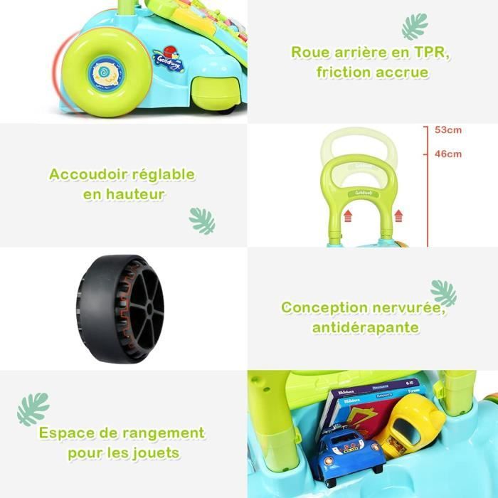 2 en 1 Trotteur B b Premiers Pas Chariot de Enfant pour