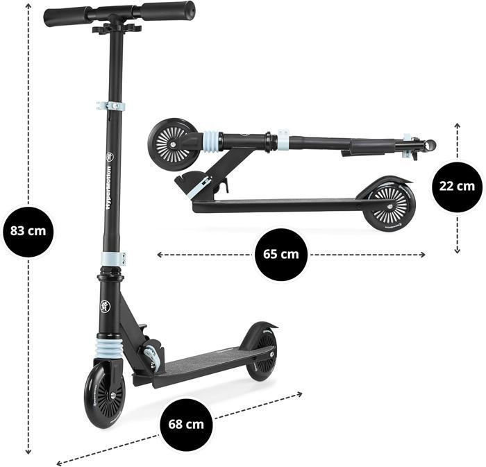 HyperMotion Draisienne Trottinette Enfant Evolutive 3 en 1 Siège pour Petit Amovible Hauteur Guidon Réglable Roues Stables Bleu - Jeux - Jouets
