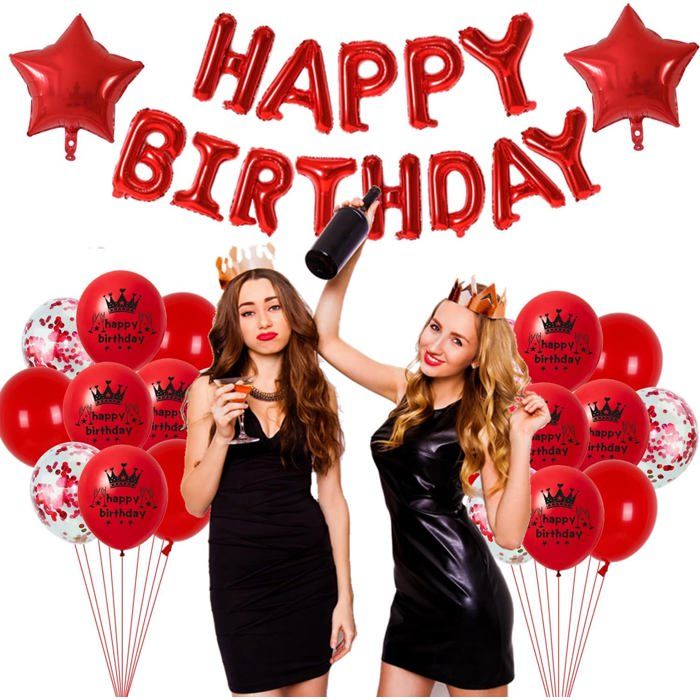 Décorations Anniversaire 30 Ans Ballons Rouge Pour Femme Et