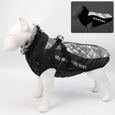 Colorful White-XL -Imperméable à l'eau grand chien vêtements hiver chien manteau avec harnais fourrure collier chaud vêtements pour-0