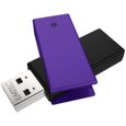 Clé USB - EMTEC - C350 Brick 2.0 - 8 Go - Pivotant - Noir, Violet - USB 2.0 - 15 Mo/s-0