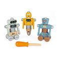 Jeu de Construction en Bois - JANOD - Robots Brico'kids - Jaune - Mixte - 3 ans-0