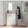Commode meuble à chaussures coloris blanc brillant - cambrian - Hauteur 101 x Longueur 75 x Profondeur 36 cm-0